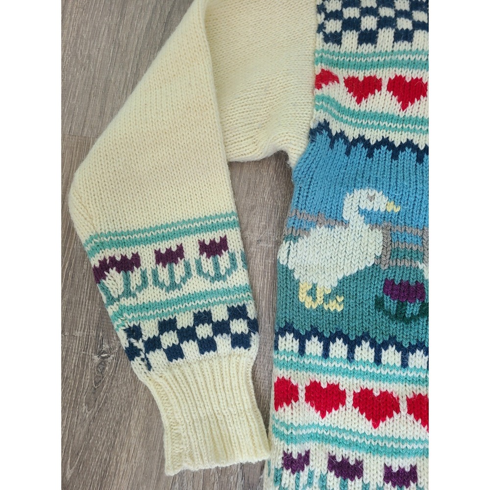 VTG Bryn Connelly Country Geese Sweater Size S Carol Huber Design Cottagecore - Picture 3 of 5